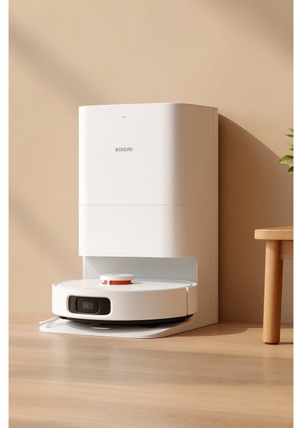 7000PA Yüksek Emiş Güçlü Istasyonlu Akıllı Halı Algılama Özellikli Robot Süpürge | Kendini Temizleme, Otomatik Paspas Bezi Yıkama, Sıcak Hava ile Kurutma + Lambader(Onerous)