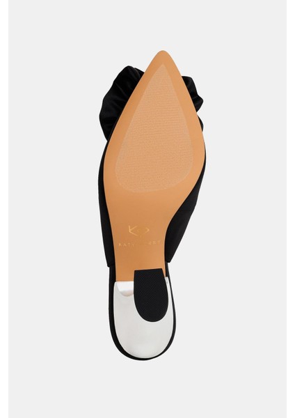 The Laterr High Kadın Siyah Çiçek Detaylı Topuklu Ayakkabı