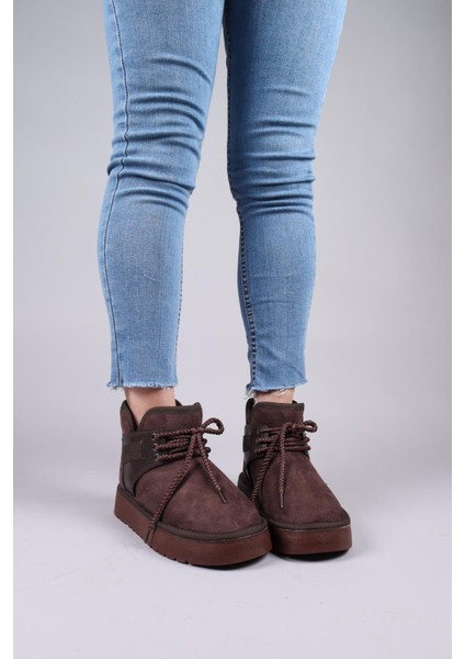 Puff Içi Suni Kürklü Süet Bot Kahverengi fiyatları