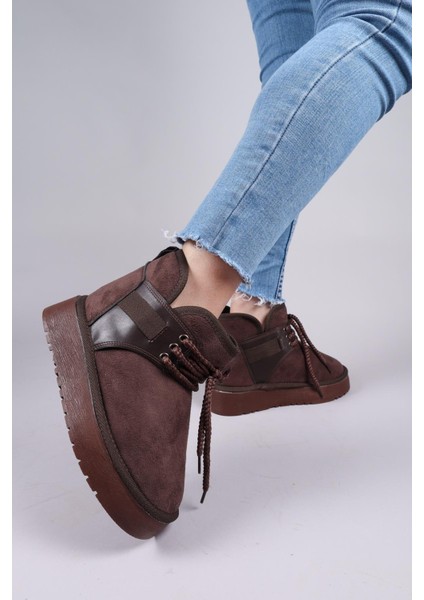 Puff Içi Suni Kürklü Süet Bot Kahverengi modelleri