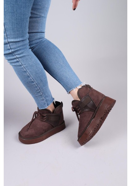 Puff Içi Suni Kürklü Süet Bot Kahverengi fırsatları