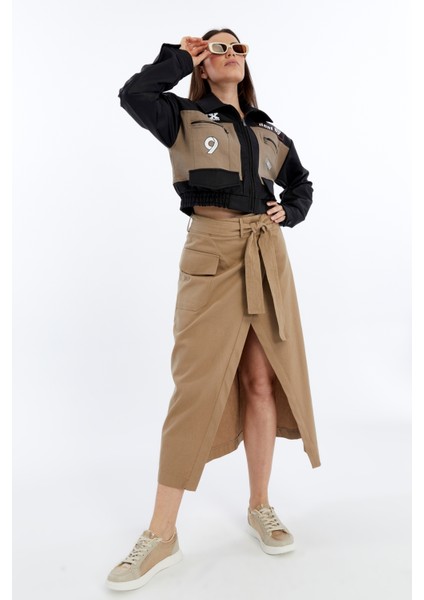 Kadın Oversize Kot Ceket Kolları Deri Garnili Motorcu Montu Baskılı Yarışçı Kolej Bomber Ceket modelleri