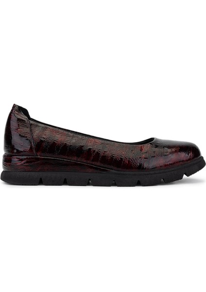 Kadın Hakiki Deri Bordo Comfort Ayakkabı 1065 25201 Bn Ayk SK25-26 Bordo Bsk
