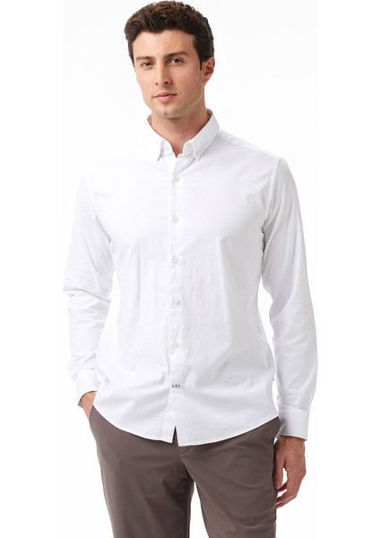Erkek Beyaz Slim Fit Gömlek W57310T.1BW