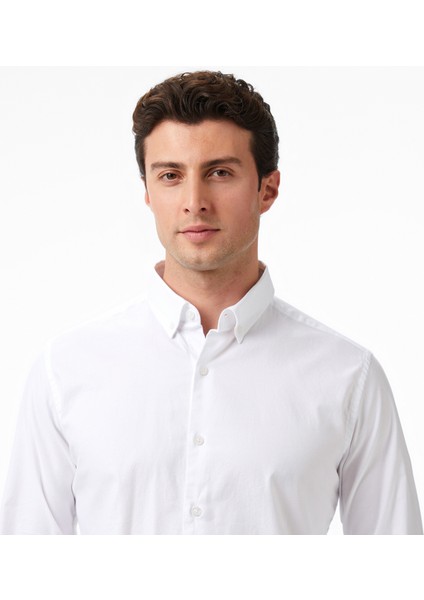 Erkek Beyaz Slim Fit Gömlek W57310T.1BW fırsatları