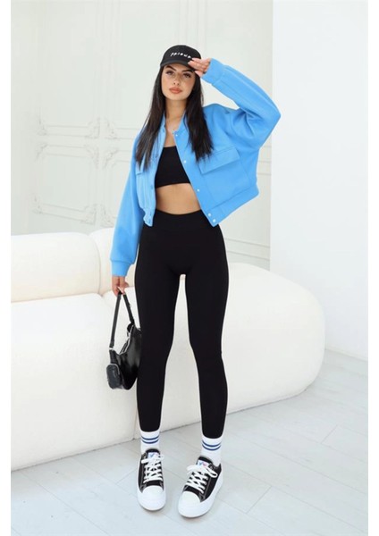 Geniş Cepli Bomber Ceket Mavi modelleri