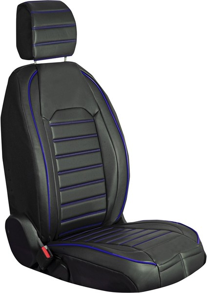 Kia Rio Eski Deri Oto Koltuk Kılıfı Ön Arka Set Siyah Mavi Original Seri Scr
