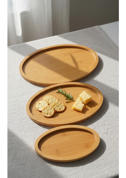 3 Lü Set Ahşap Kahvaltılık Yuvarlak Tepsi Çok Amaçlı Sunum Tahtası modelleri