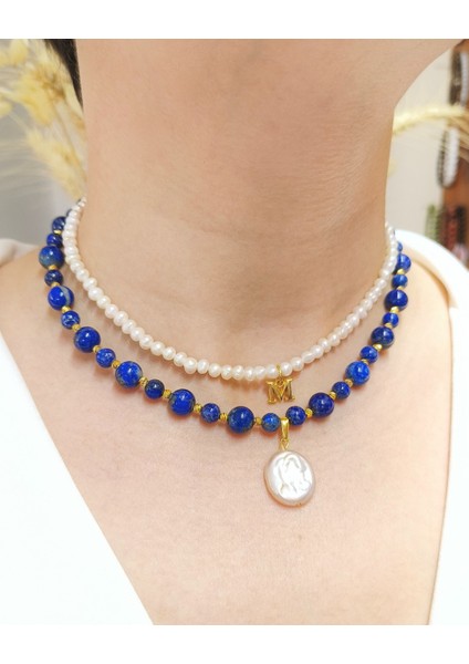 Inci ve Lapis Lazuli Kolye - Bilgelik ve Zarafetin Uyumu