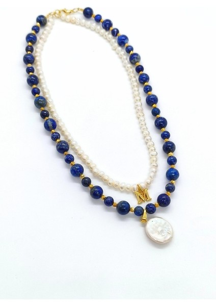 Inci ve Lapis Lazuli Kolye - Bilgelik ve Zarafetin Uyumu fiyatları