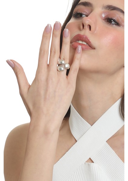 Kadın Dolama Formlu Ayarlanabilir Üç Damla Yüzük modelleri