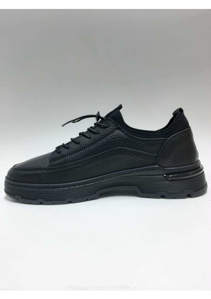 Hakiki Deri Siyah Bağcıksız Rahat Esnek Kauçuk Tabanlı Kışlık Erkek Ayakkabı C-3525002351 modelleri