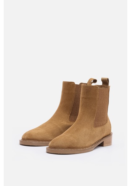 Bestyle Ados Kadın Taba Süet %100 Gerçek Süet Deri Lastikli Bot fırsatları