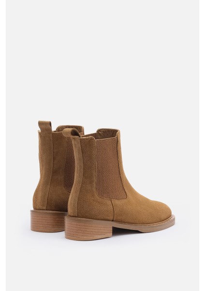 Bestyle Ados Kadın Taba Süet %100 Gerçek Süet Deri Lastikli Bot indirimleri