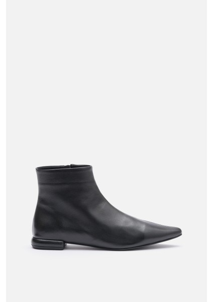 Bestyle Vıta Kadın Siyah %100 Gerçek Süet Deri Sivri Burun Bot