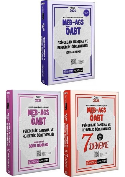 Pegem 2026 Öabt Meb-Ags Psikolojik Danışma ve Rehber Öğretmenliği Konu Anlatımlı + Soru Bankası + 7 Deneme 3 Lü Set