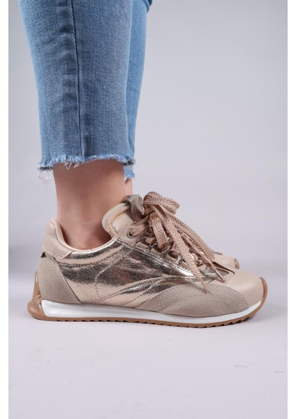 SALTA Çift Bağcıklı Garnili Sneakers BEJ indirimleri