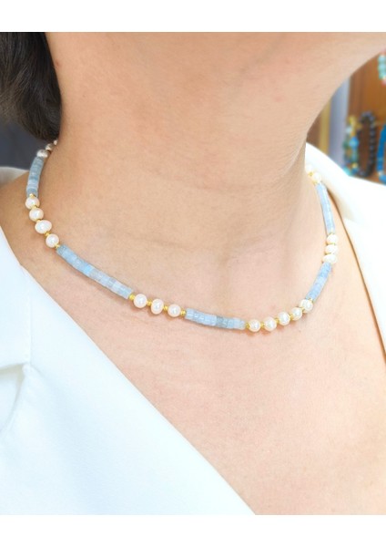 Akuamarin ve Inci Kolye - Ruhunu Sakinleştir, Kalbine Zarafet Kat