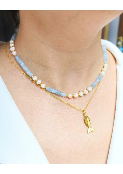 Akuamarin ve Inci Kolye - Ruhunu Sakinleştir, Kalbine Zarafet Kat indirimleri