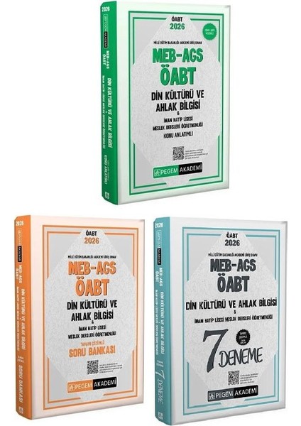 Pegem 2026 Öabt Meb-Ags Din Kültürü Ahlak Bilgisi Öğretmenliği Konu Anlatımlı + Soru Bankası + 7 Deneme 3 Lü Set