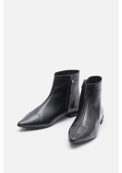 Bestyle Vıta Kadın Siyah %100 Gerçek Süet Deri Sivri Burun Bot