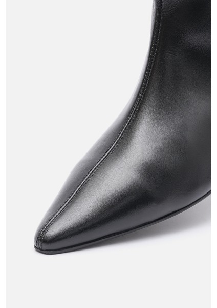 Bestyle Vıta Kadın Siyah %100 Gerçek Süet Deri Sivri Burun Bot