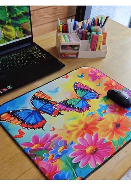 55X45 cm Kelebek Çiçek Kaydırmaz Taban Speed Yüzey Oyuncu Mouse Pad Gaming Pad fiyatları