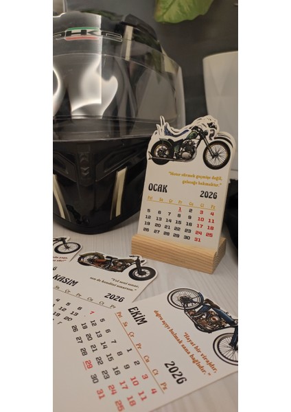 2026 Motosiklet Takvimi Motosiklet Temalı Özel Tasarım Takvim