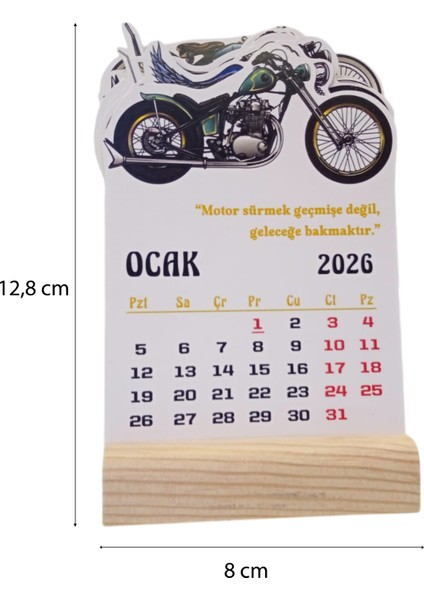 2026 Motosiklet Takvimi Motosiklet Temalı Özel Tasarım Takvim