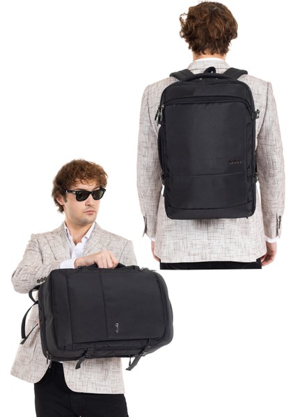 Fonksiyonel Körüklü Erkek Sırt ve Seyahat Çantası 15,6 Inç 40 Litre USB Type-C Aparat Ortopedik