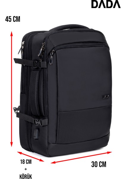 Fonksiyonel Körüklü Erkek Sırt ve Seyahat Çantası 15,6 Inç 40 Litre USB Type-C Aparat Ortopedik modelleri