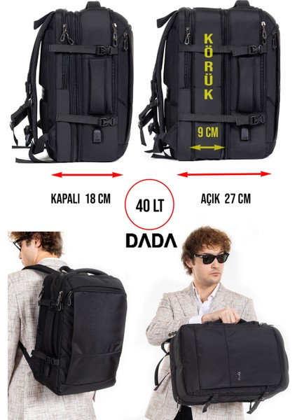 Fonksiyonel Körüklü Erkek Sırt ve Seyahat Çantası 15,6 Inç 40 Litre USB Type-C Aparat Ortopedik indirimleri