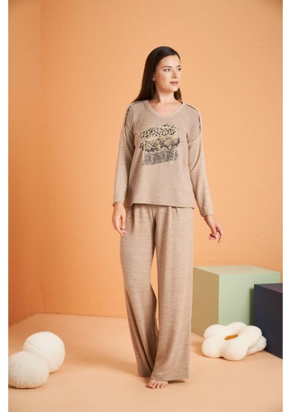 Kadın Kahverengi Pijama Takımı 28035