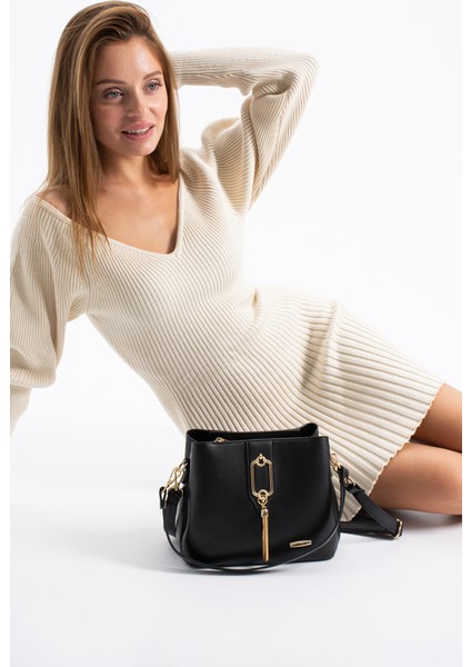 Gold Detaylı 3 Bölmeli Omuz & Çapraz Çanta modelleri