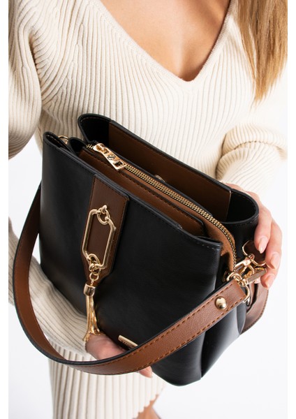 Gold Detaylı 3 Bölmeli Omuz & Çapraz Çanta fiyatları