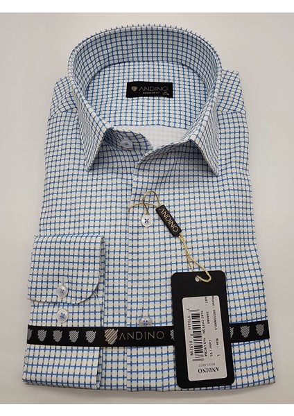 Regularfit Mavi Kareli Erkek Gömlek Likralı Kesim Yapısıyla AR045085-01 fiyatları