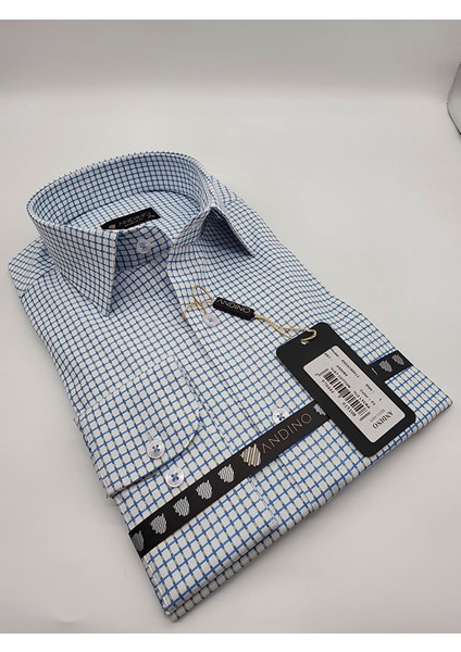 Regularfit Mavi Kareli Erkek Gömlek Likralı Kesim Yapısıyla AR045085-01 modelleri
