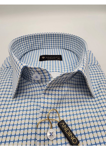 Regularfit Mavi Kareli Erkek Gömlek Likralı Kesim Yapısıyla AR045085-01 indirimleri