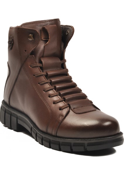 Kahve Deri Kürkü Soğuğa Dirençli Kaymaz Erkek Bot 2K8518 M modelleri