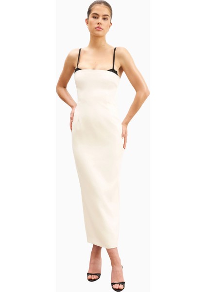 Tailored Bustier Maxi Dress Korse Detaylı Kadın Elbise