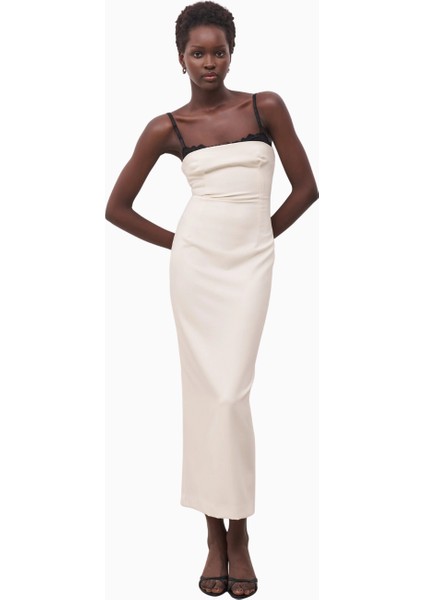 Tailored Bustier Maxi Dress Korse Detaylı Kadın Elbise