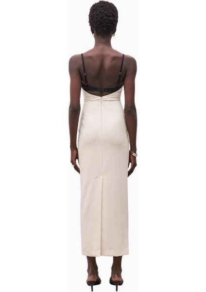 Tailored Bustier Maxi Dress Korse Detaylı Kadın Elbise