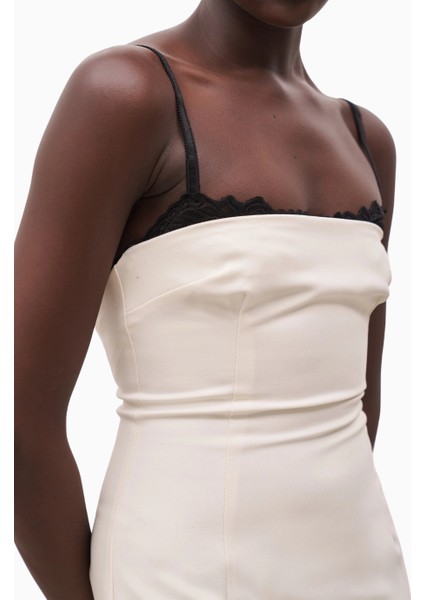 Tailored Bustier Maxi Dress Korse Detaylı Kadın Elbise