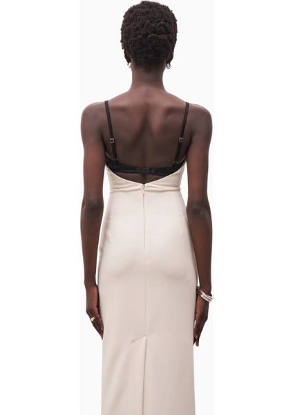Tailored Bustier Maxi Dress Korse Detaylı Kadın Elbise