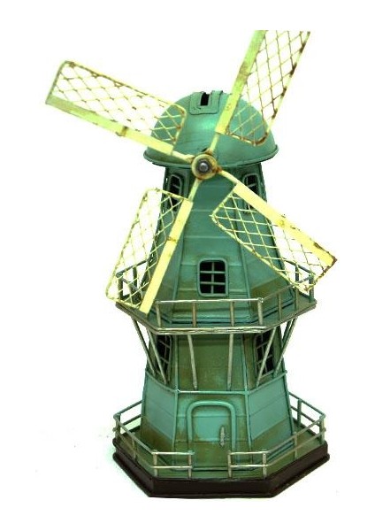 Dekoratif Metal Yel Değirmeni Kumbara Vintage Biblo Hediyelik (802802)