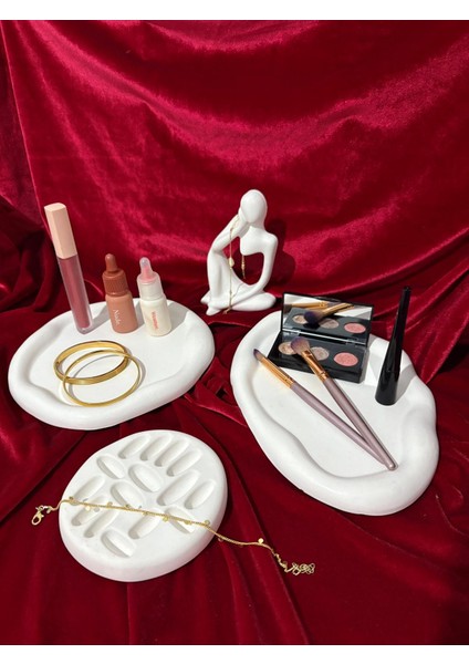 Minimalist Dekoratif Takı & Makyaj Organizer Seti Bohem
