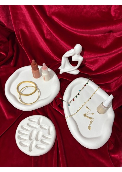 Minimalist Dekoratif Takı & Makyaj Organizer Seti Bohem fiyatları