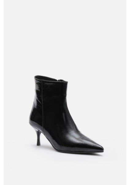 Bestyle Noır Kadın Siyah Gerçek Rugan Deri Ince Topuklu Fermuarlı Bot fiyatları