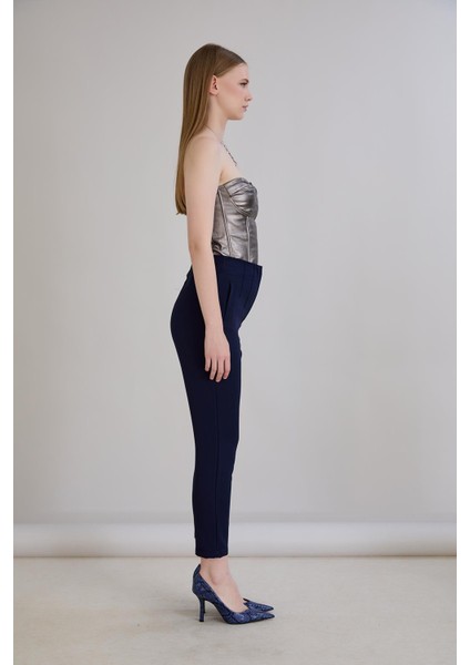 Bel Nervürlü Kemersiz Sahte Cep Detaylı Cigarette Pantolon indirimleri