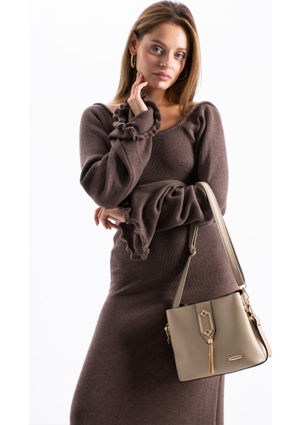 Gold Detaylı 3 Bölmeli Omuz & Çapraz Çanta indirimleri